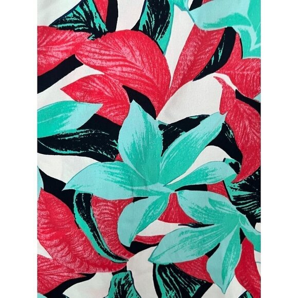Talbots Floral Top 2X Green Tropical Coastal Resort Preppy Classic Colorful 80s - Picture 4 of 12